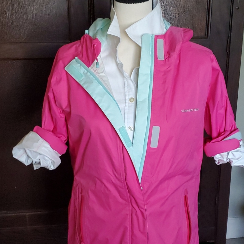 Vineyard vines women's pink rain jacket/coat - Picture 10 of 12